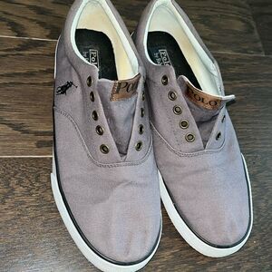 Vintage Gray Forestmont Pony Ralph Lauren POLO Men’s 11 D Canvas Shoes no laces